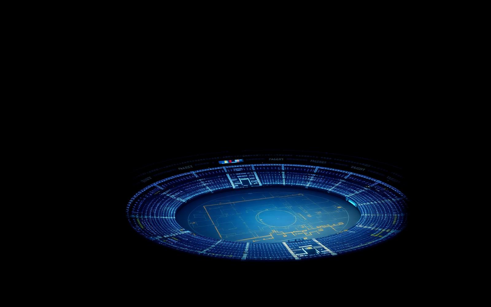 Abstract glowing visualization of arena operations data